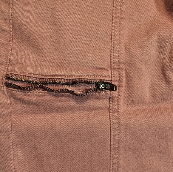 Cosmic Blue Love Cargo Pants Jeans Women Size 27 Plum Rose Comfort Stretch - Picture 7 of 11